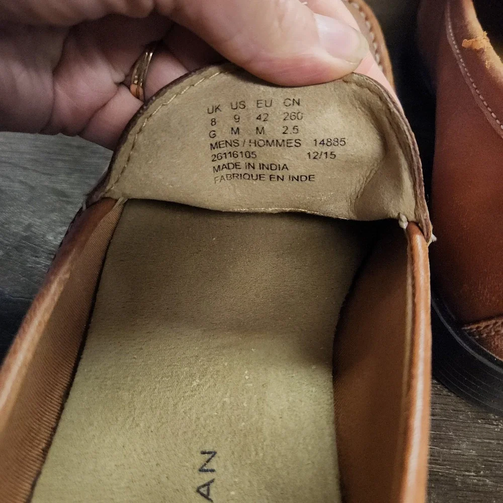 Bostonian Brown Leather Strada Venetian Slip On Loafers Shoes Mens 9 Driving